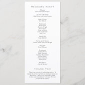 モダンな黒と白のミニマリスト結婚式 プログラム (裏面)