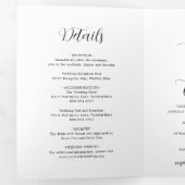 モダンな黒と白のミニマリスト結婚式 三つ折り招待状 (内部最初)