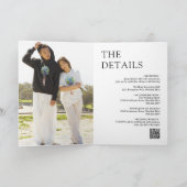モダンな黒と白のモノグラムの結婚式 招待状 (内部)
