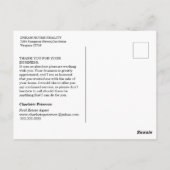 モダンな黒と白の不動産エージェント感謝メッセージカード ポストカード (裏面)