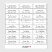 モダンな黒と白の個別ゲスト住所ラベル シール (シート)