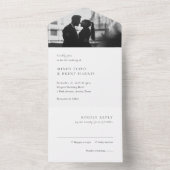モダンな黒と白の写真の結婚式 オールインワン招待状 (内側)