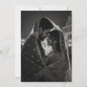 モダンな黒と白の写真を使ったミニマリストの結婚式 招待状 (裏面)