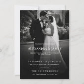 モダンな黒と白の写真を使った結婚式の招待状 招待状 (正面)