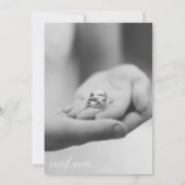 モダンな黒と白の写真結婚式招待状 招待状 (裏面)