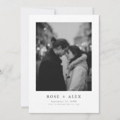 モダンな黒と白の写真結婚式 招待状 (裏面)