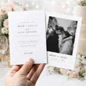 モダンな黒と白の写真結婚式 招待状