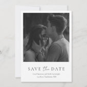 モダンな黒と白の写真 クラシックな結婚式 セーブザデート (正面)