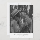 モダンな黒と白の写真 クラシックな結婚式 セーブザデート (裏面)