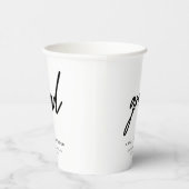 モダンな黒と白の卒業パーティー 紙コップ (右)