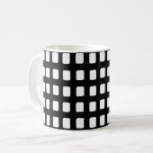 モダンな黒と白の四角形 コーヒーマグカップ (正面左)