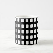 モダンな黒と白の四角形 コーヒーマグカップ (中央)