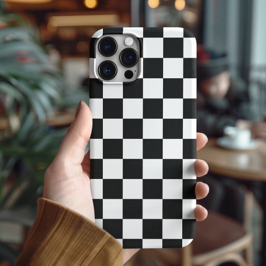 モダンな黒と白の市松模様iPhone Case-Mate iPhoneケース
