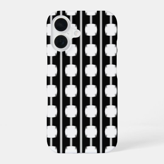 モダンな黒と白の幾何学グリッドiPhoneケース iPhone 16ケース (裏面)