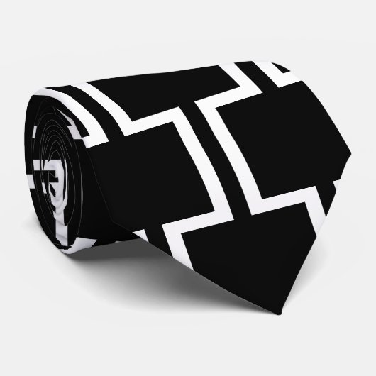 モダンな黒と白の幾何学模様 ネクタイ (ロール)