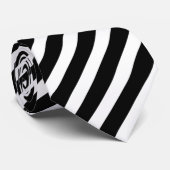 モダンな黒と白の斜めストライプ ネクタイ (ロール)