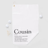 モダンな黒と白の楽しい従兄弟の定義 ゴルフタオル (インサイチュ)