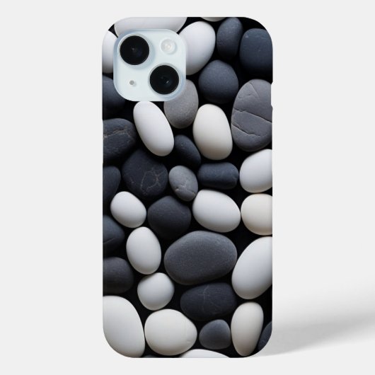 モダンな黒と白の禅ストーン柄 Case-Mate iPhoneケース (裏面)
