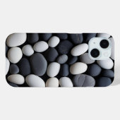 モダンな黒と白の禅ストーン柄 Case-Mate iPhoneケース (裏面 (横))
