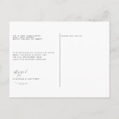 モダンな黒と白の結婚式のお礼 ポストカード (裏面)