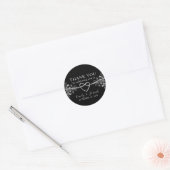 モダンな黒と白の結婚式のお礼 ラウンドシール (封筒)