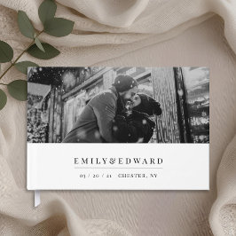 モダンな黒と白の結婚式の写真 ゲストブック