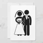 モダンな黒と白の結婚式の招待状 ミニマル 招待状 (裏面)