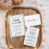 モダンな黒と白の結婚式の詳細 エンクロージャーカード