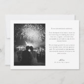 モダンな黒と白の結婚式サンクスカード サンキューカード (裏面)