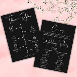 モダンな黒と白の結婚式タイムラインアイコン プログラム