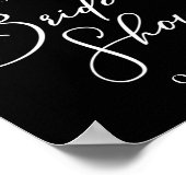 モダンな黒と白の結婚式前夜祭パーソナライズド ポスター (角)