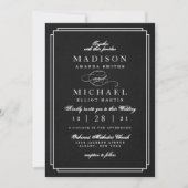 モダンな黒と白の結婚式招待状 シーズンカード (正面)