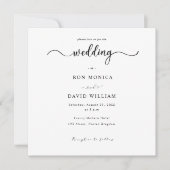 モダンな黒と白の結婚式招待状 セーブザデート (正面)