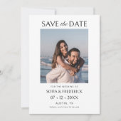 モダンな黒と白の結婚式 セーブザデート (正面)