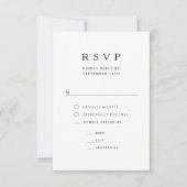 モダンな黒と白の結婚式 出欠カード (正面)