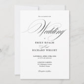 モダンな黒と白の結婚式 招待状 (正面)