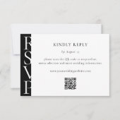 モダンな黒と白の結婚式RSVPミニマリストデザイン 出欠カード (正面)