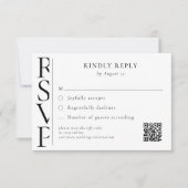 モダンな黒と白の結婚式RSVPミニマリストデザイン 出欠カード (正面)