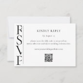 モダンな黒と白の結婚式RSVP 出欠カード (正面)