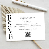 モダンな黒と白の結婚式RSVP 出欠カード