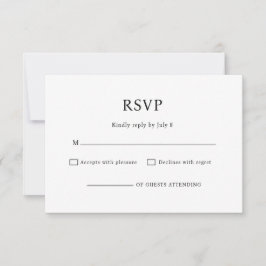 モダンな黒と白の結婚式RSVP 出欠カード