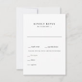 モダンな黒と白の結婚式RSVP 出欠カード (正面)