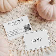 モダンな黒と白の結婚式RSVP QRコード