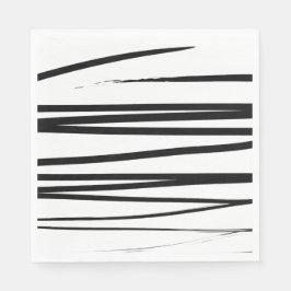 モダンな黒と白の線の抽象アート スタンダードランチョンナプキン