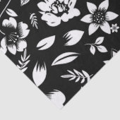 モダンな黒と白の花の葉が揺れる 薄葉紙 (詳細)