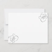 モダンな黒と白の花柄の名前入りスクリプト ノートカード (裏面)