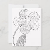 モダンな黒と白の花柄 ウェディングRSVP 出欠カード (裏面)