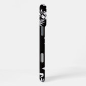 モダンな黒と白の花柄 iPhone 16 Pro Max カバー (右側面)