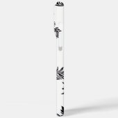 モダンな黒と白の花柄 iPhone 16 Pro Max カバー (裏面 / 左)