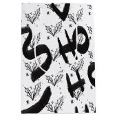 モダンな黒と白の落書きスタイルの芸術 ミディアムペーパーバッグ (正面)